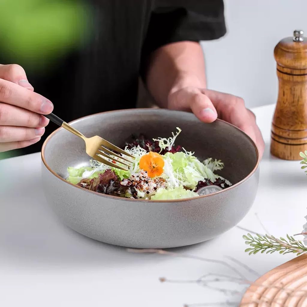 Miska do sałatek warzyw i owoców miska do sałatek japońska ceramiczna zastawa stołowa gospodarstwo domowe duża miska do jedzenia makaron miska na zupę przybory kuchenne (A, M)