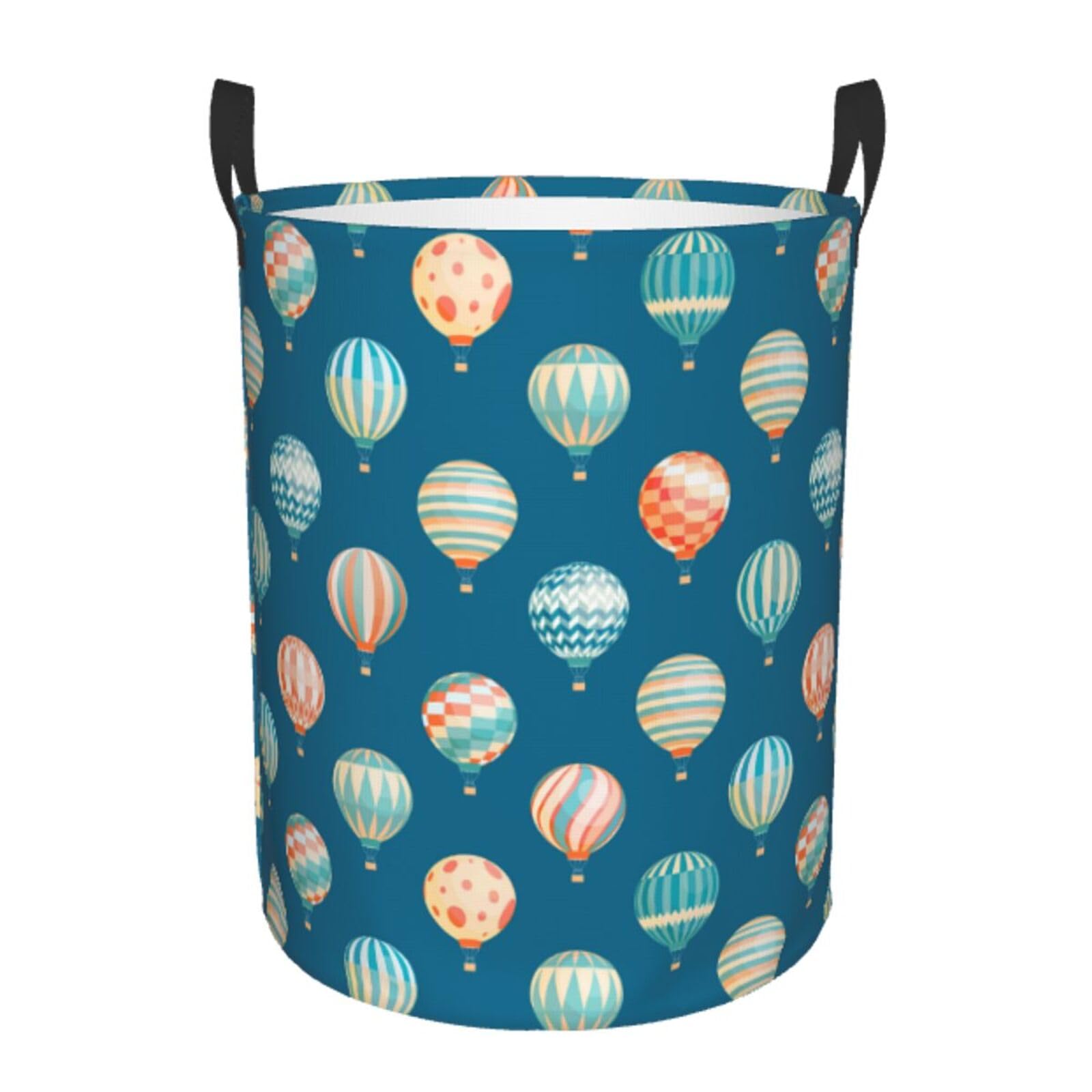 Gbuzozie Cute Hot Air Balloons Round Laundry Hamper Storage Basket Toys Clothes Organizer Bin For Home Bathroom Bedroom Dorm Nursery, 38l