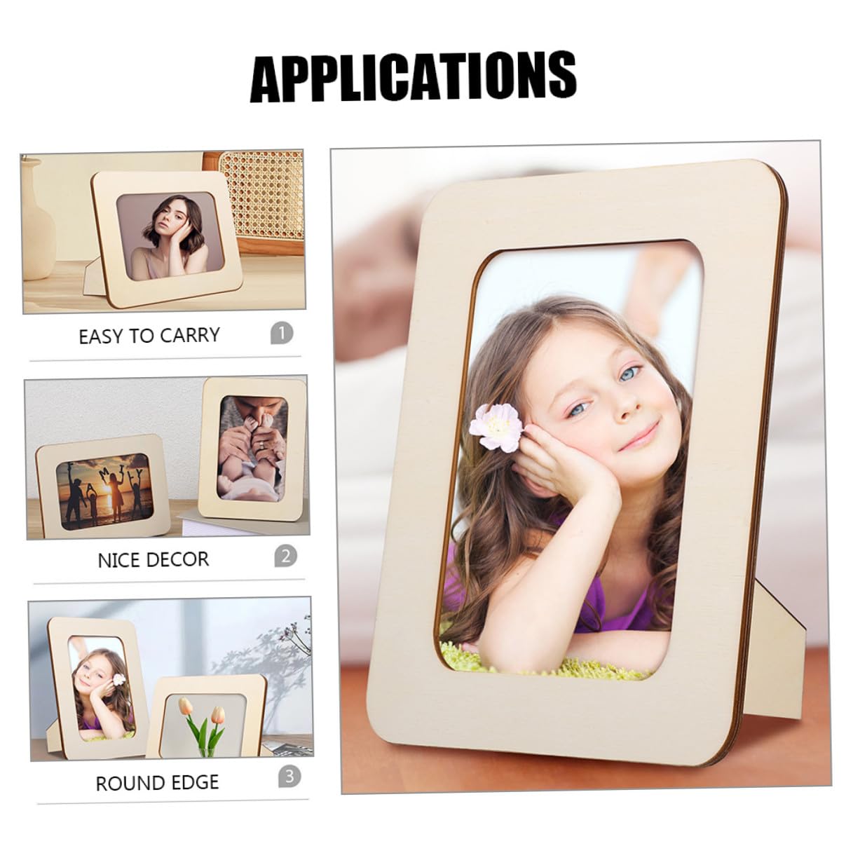 Cornice per Foto Resistente e Stabile 12 Pezzi Fai da Te in Legno Portafoto Multiplo Non Finito per Decorazioni Casa e Bagno