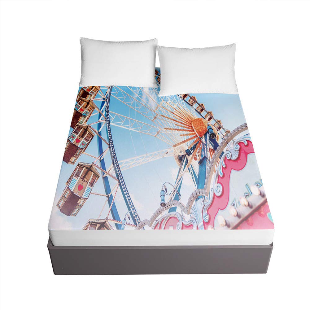 Drap housse 3D grande roue lit adulte motif onirique