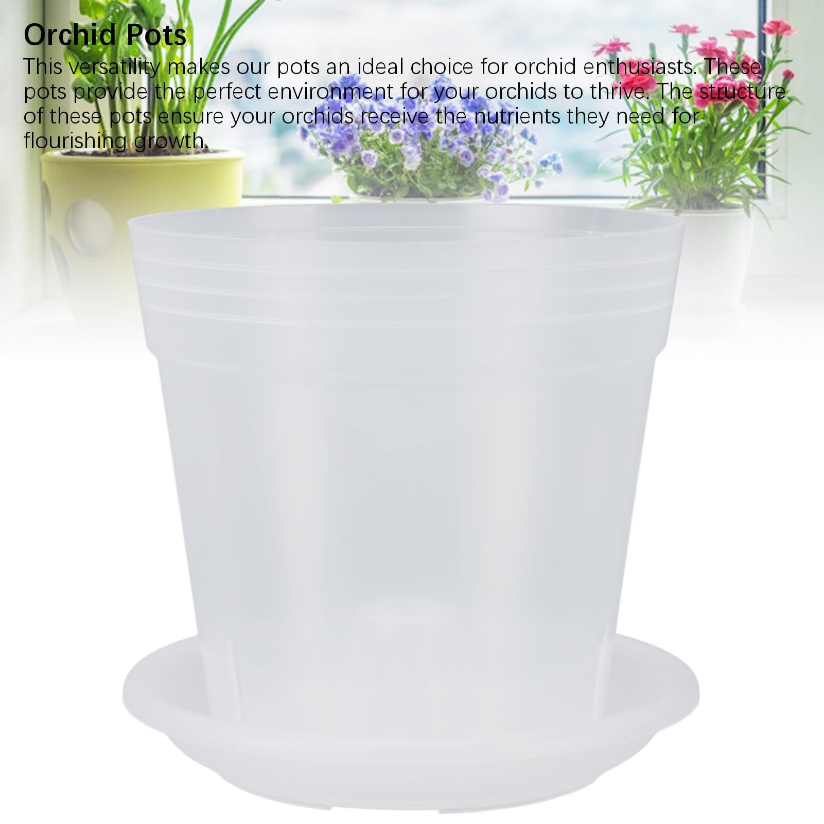 Vasi Per Orchidee Trasparenti (5 Pezzi) Con Fori Di Drenaggio - Vasetti In Plastica Per Phalaenopsis, Ideali Per La Crescita E Il Rinvaso (Diametro 12 Cm) - 2