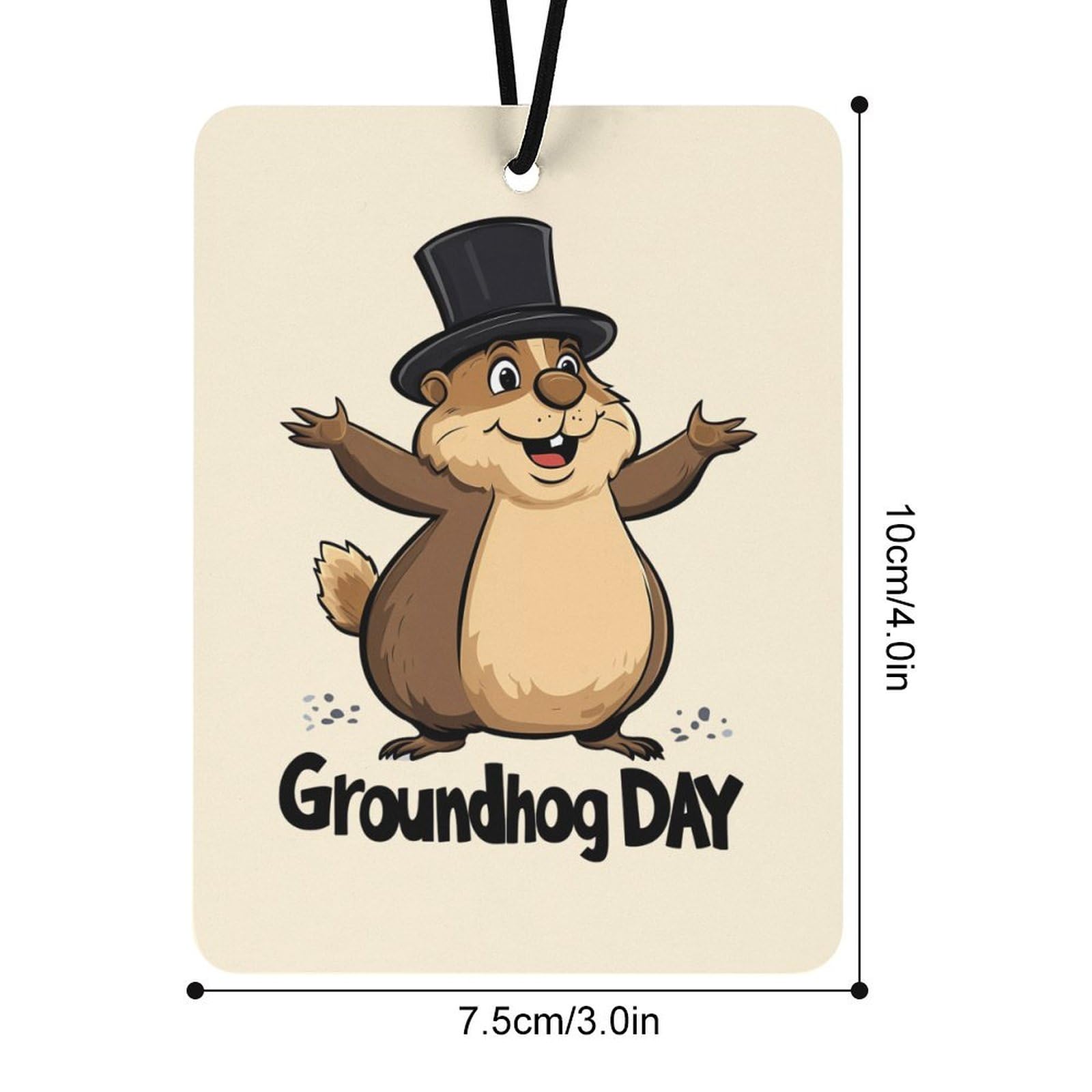 Happy Groundhog Day Car Air Freshener Hanging Aromatherapy Tablets for Car Accessories Square