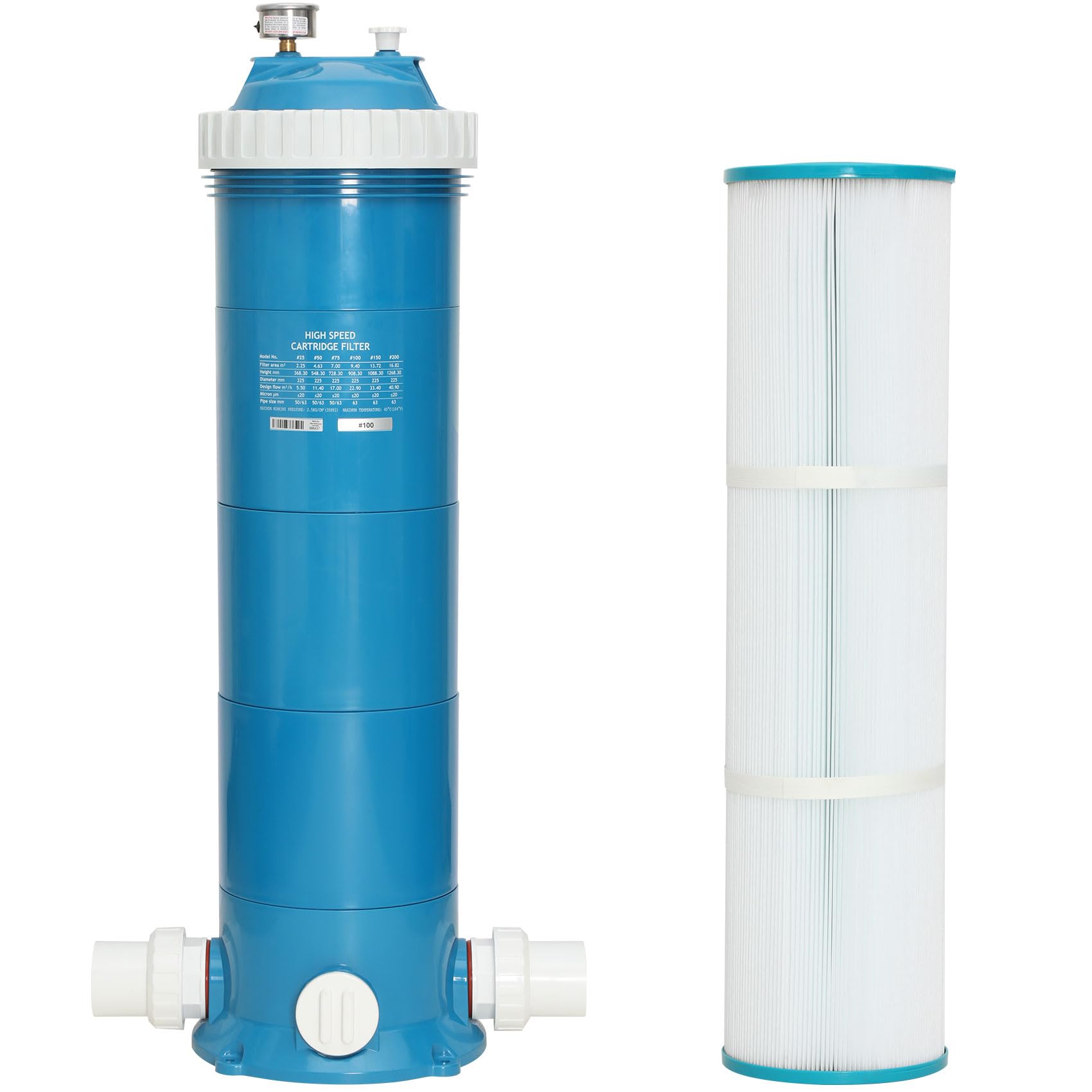6000 Gal/H Cartridge Pool Filter,up to 21000 Gal,Pool Filter System for Ground Pool/Inground