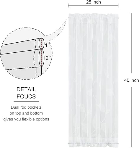 Miniatura 9 de VOGOL Cortinas de puerta francesa para puertas, cortinas semitransparentes con bolsillo para barra para puertas delanteras, cocina y sala de estar,