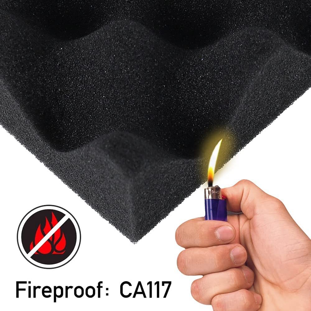 STCK 12 x Planchas de Espuma acústica,Acolchado Insonorizado 2-5cm Grueso,Espuma Insonorizadora,absorción de Sonido,Alta Densidad Paneles Acústicos para Cajas,Estudios de Grabación,Oficinas(30x30)