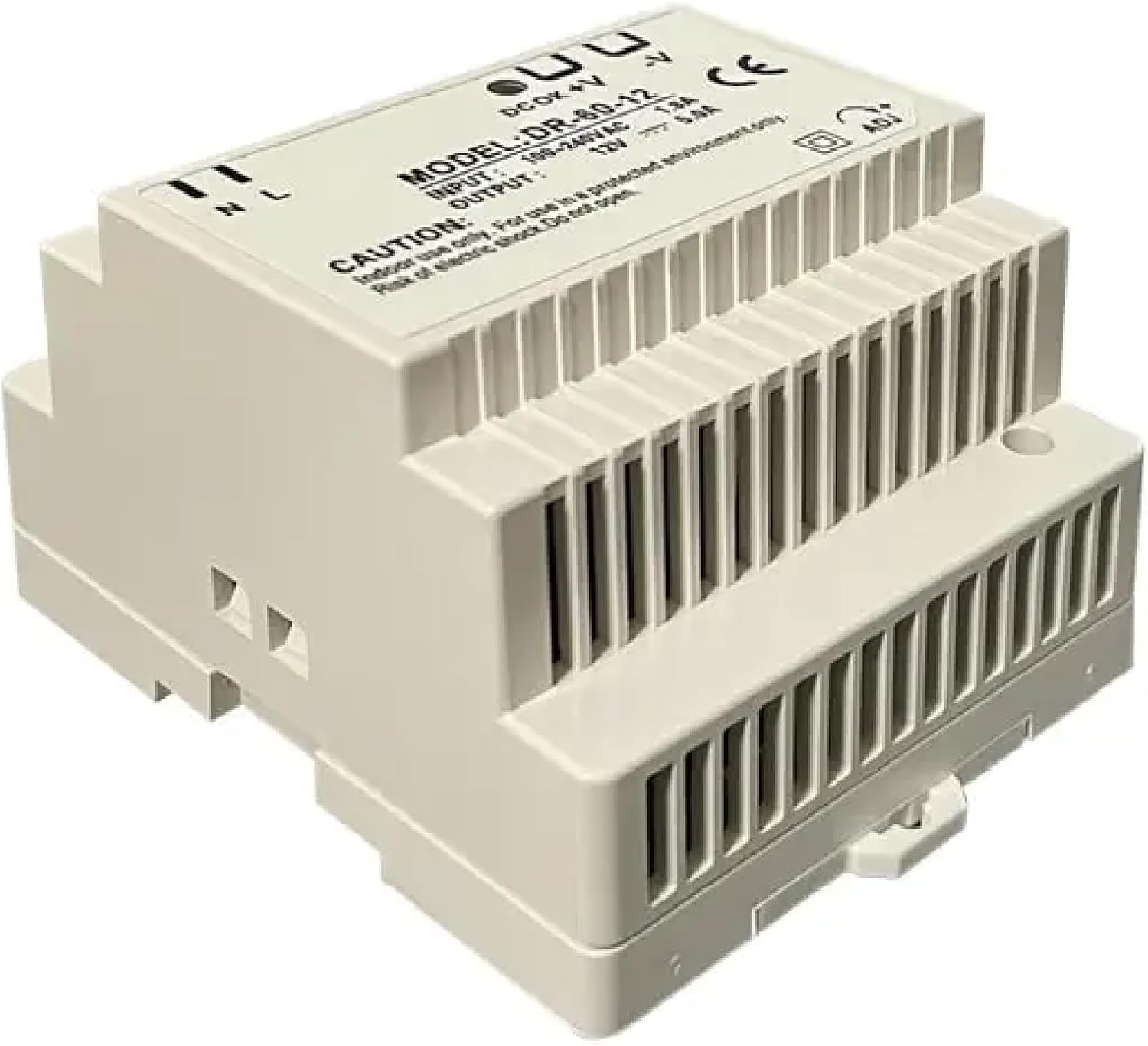DR-60-12 DIN Rail Power Supply, 12V 5A 60W Switching Transformer, 100-240VAC Input, Compact Design for Industrial Control (DR-60-5)
