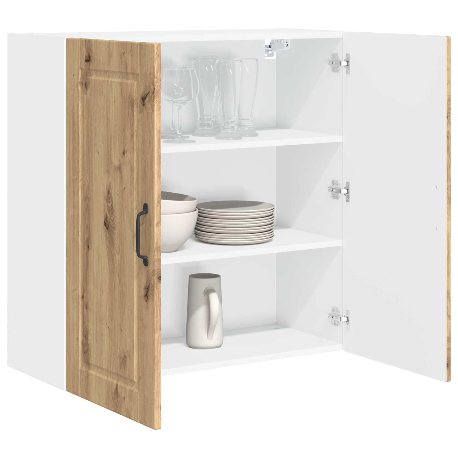 vidaXL Wall Cabinet PORTO Artisan Oak 80 x 31 x 80 cm Engineered Wood