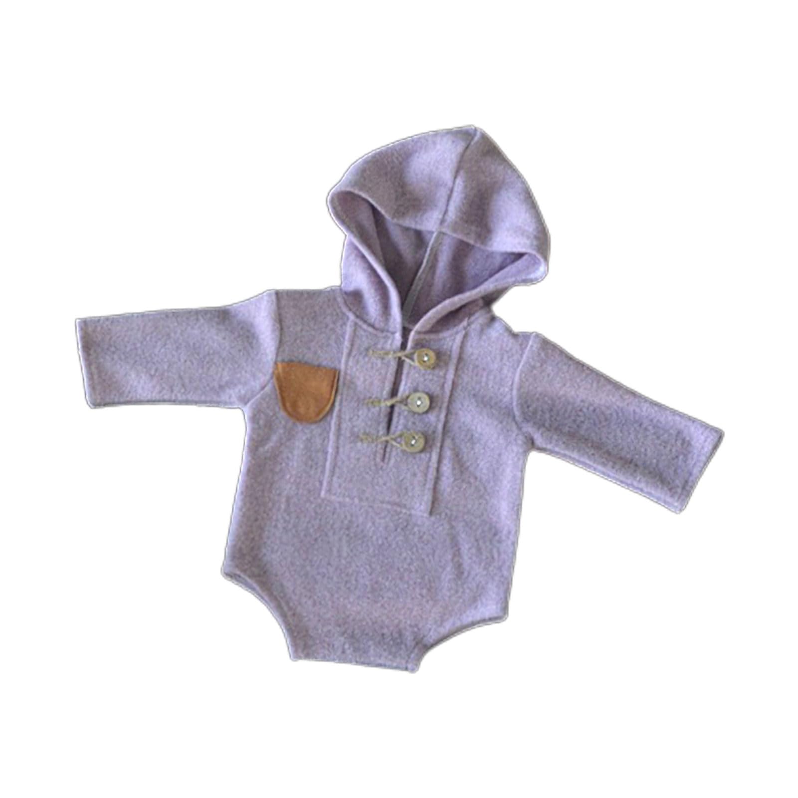 Baby Photo Clothes Long Sleeved Romper Newborn Props Jumpsuit Costume Skin-Friendly Infant Outfit Newborn Photo Props Baby Knit Hat and Romper