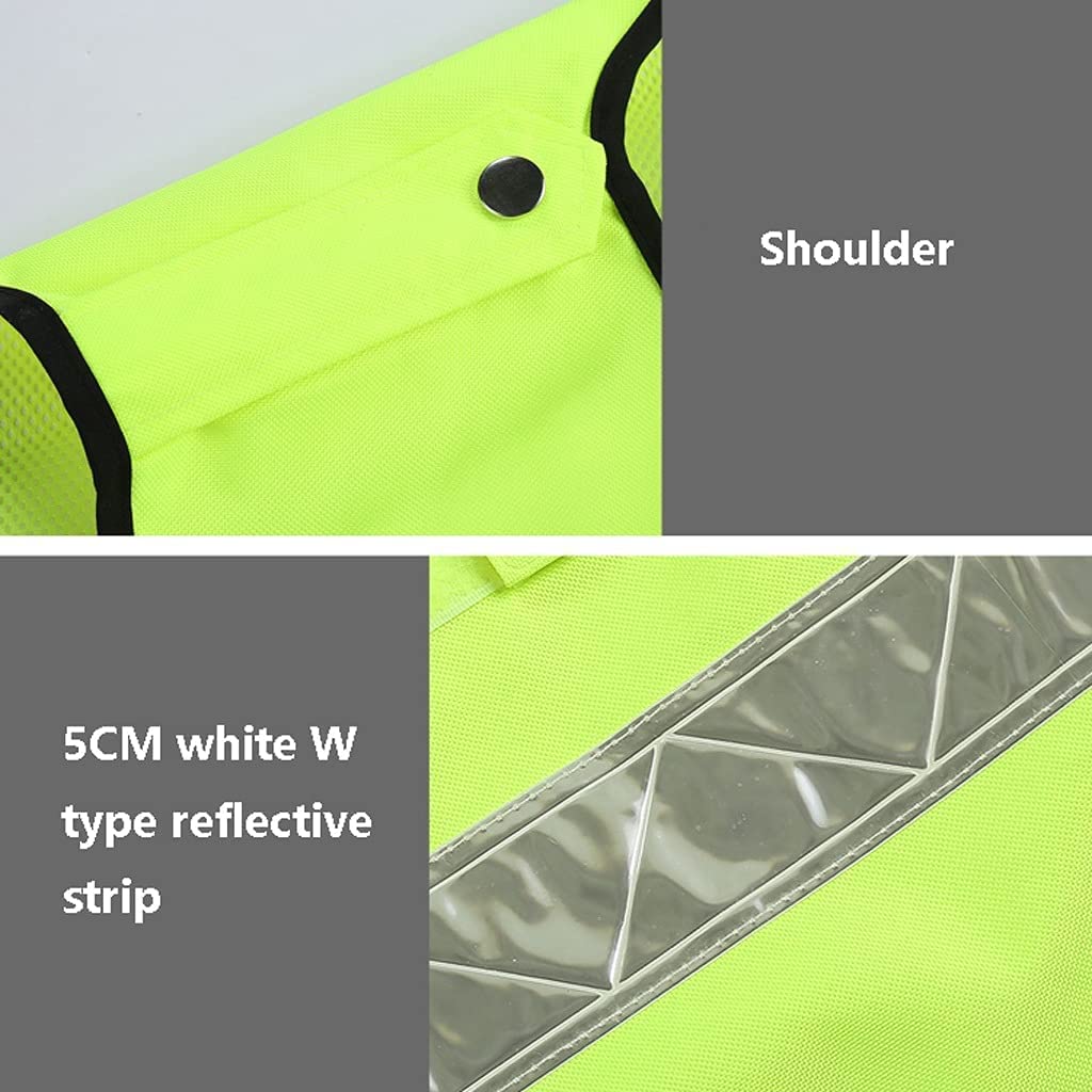 Chaleco de Seguridad Transpirable Ultraligero con Cremallera Frontal y Bolsillo Chaleco Reflectante de Alta Visibilidad para Trabajo Nocturno para Mujeres y Hombres