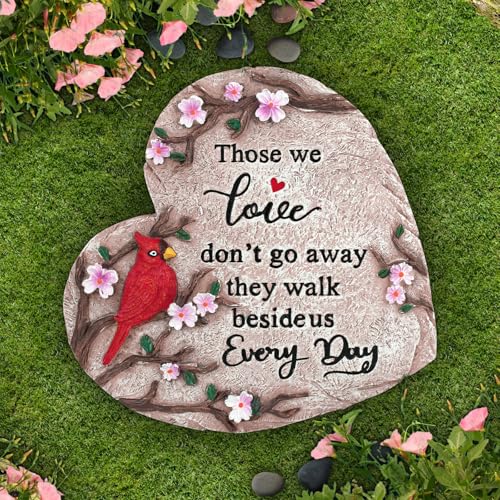 Jazcimdo Sympathy Gifts for Loss of Loved One Memorial Garden Stones in Memory of Loved One Gifts Bereavement Condolence Memorial Gifts for Garden Outside or Home Decor (10 inch)