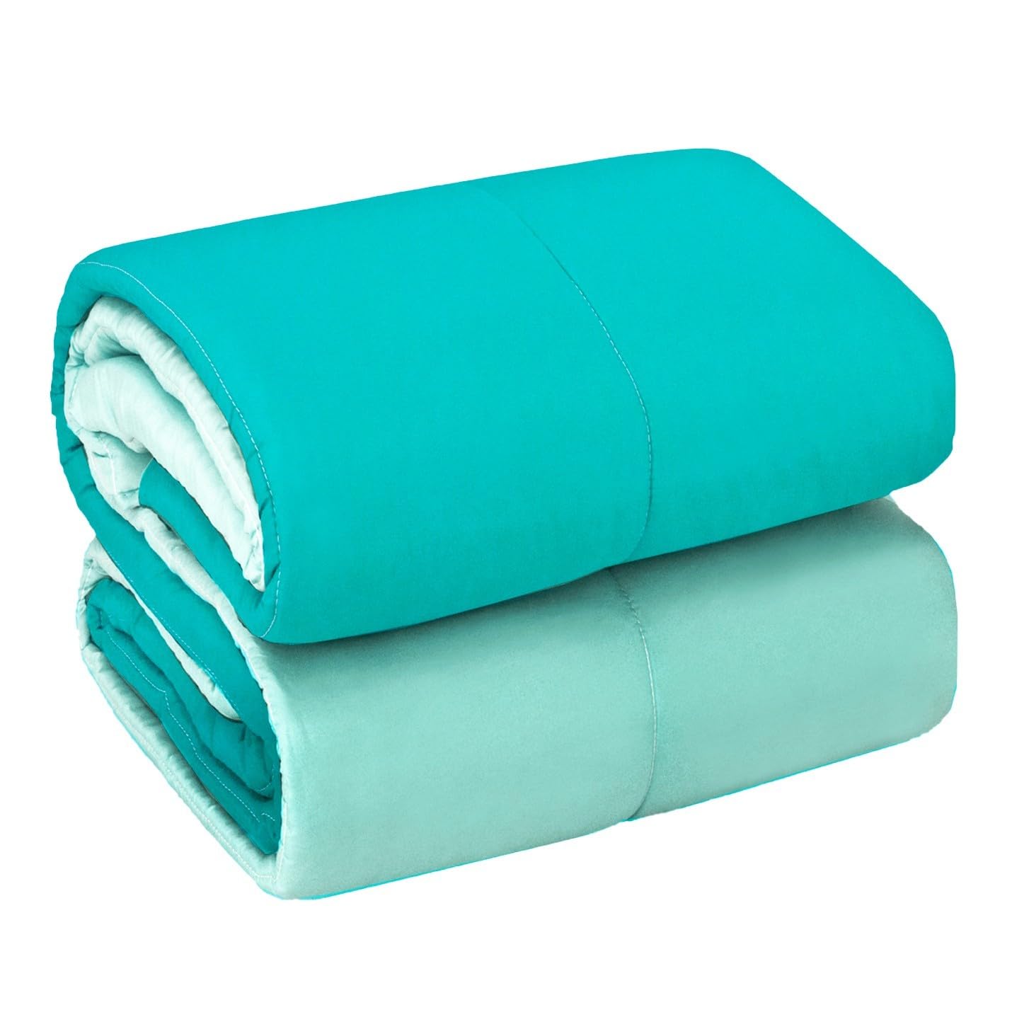 emmevi Trapunta Piumone Invernale Double Face 250 gr Ufficiali Coperta Calda Letto Matrimoniale Turchese