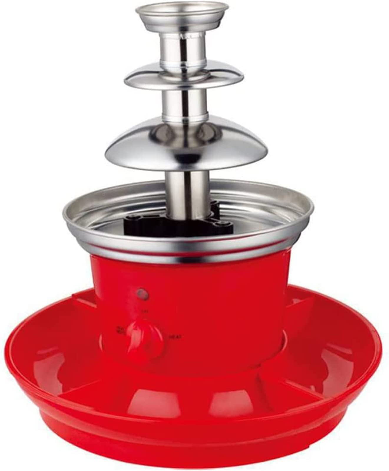 Fontana di Cioccolata Elettrica, Fonditore Elettrico A 3 Livelli, Fonduta di Cioccolata Calda con Vassoio da Portata di Frutta/Noci/Dolci Asportabili