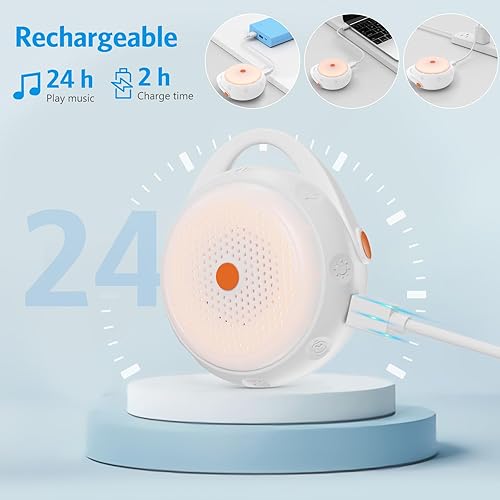Miniatura 6 de AMIR Máquina de sonido, máquina de ruido blanco para bebé, 12 sonidos relajantes para dormir, control de volumen, 3 ajustes de temporizador y luz