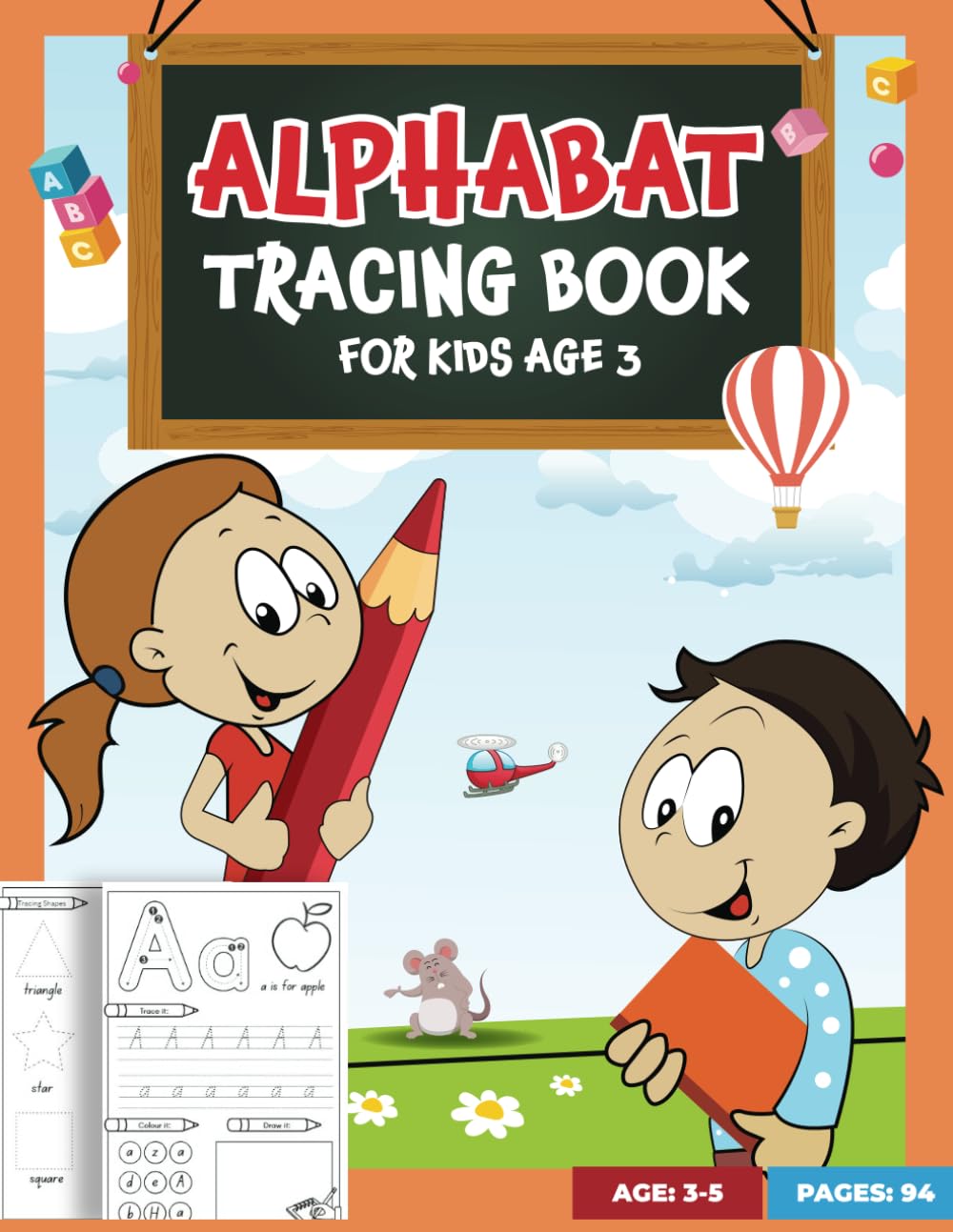 Alphabet tracing book for kids age 3 :: My first Learn to write workbook for kids ages 3-5