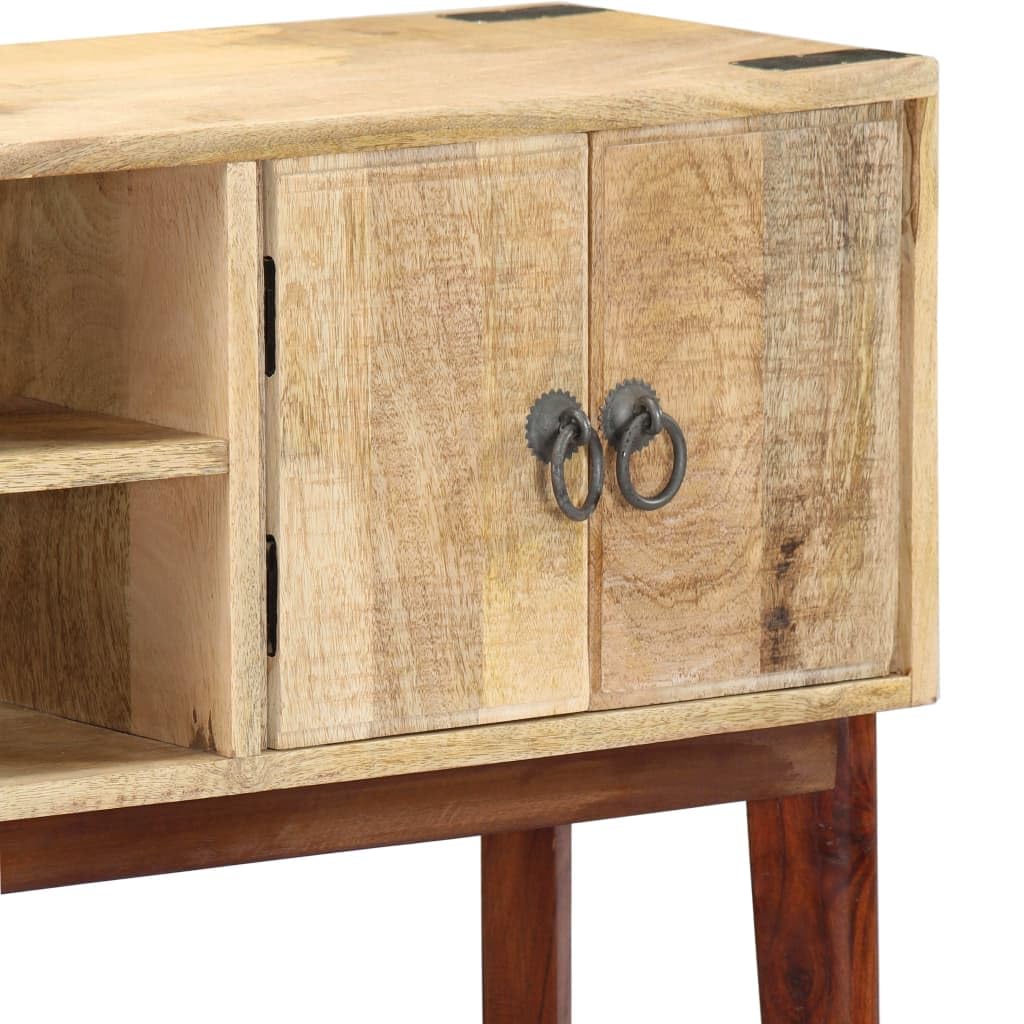 vidaXL Mesa Consola Mobiliario Hogar Organización Diseño Clásico Estable Duradero y Resistente Práctico 115x30x76cm Madera Maciza de Mango Rugosa