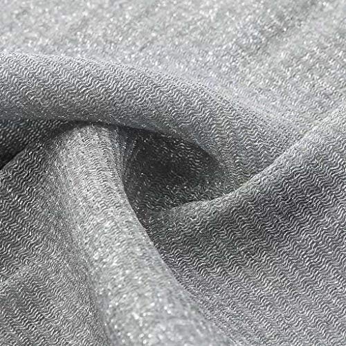 CERYIWER Women's Sexy See Through Shirts Long Sleeve Glitter Mesh Sheer Metallic Shiny Tops Blouse2