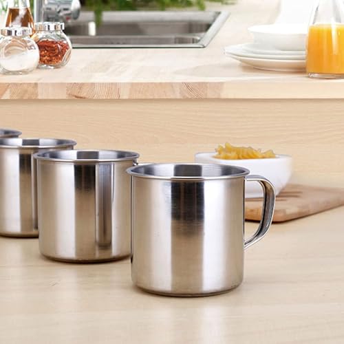 Miniatura 6 de NUOBESTY Tazas de café expreso, taza de campamento, 5 unidades, acero inoxidable, mango de metal, vasos de chupito de metal, taza de té, taza de