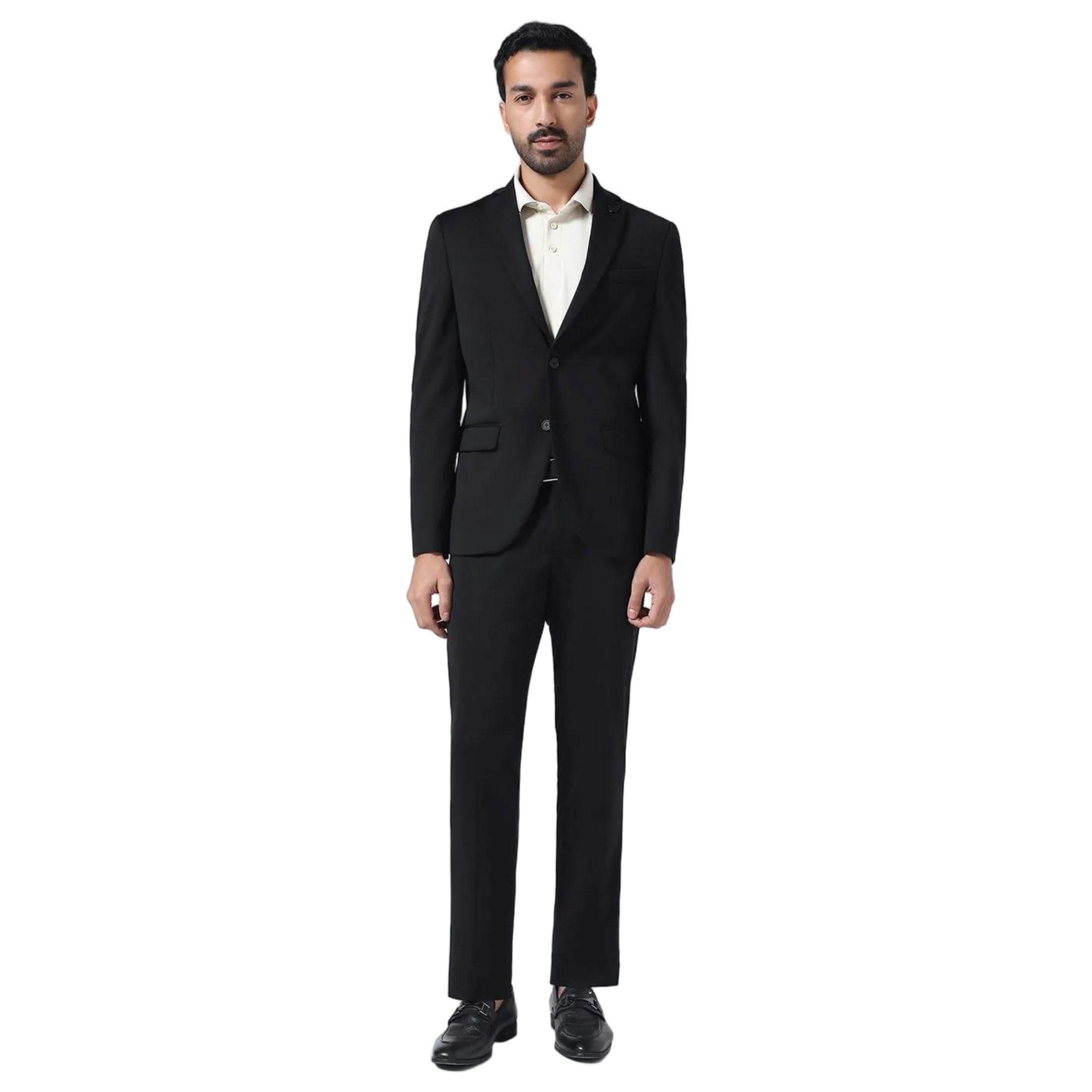 Men Tencel-Blend Solid Slim Fit Formal Suits-image-6