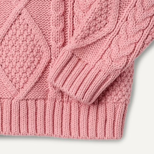 Amazon Essentials x Sofia Grainge Baby Boys' Cotton Cable Design Crewneck Sweater with Ribbing, Blush, 3-6 Months - image 3