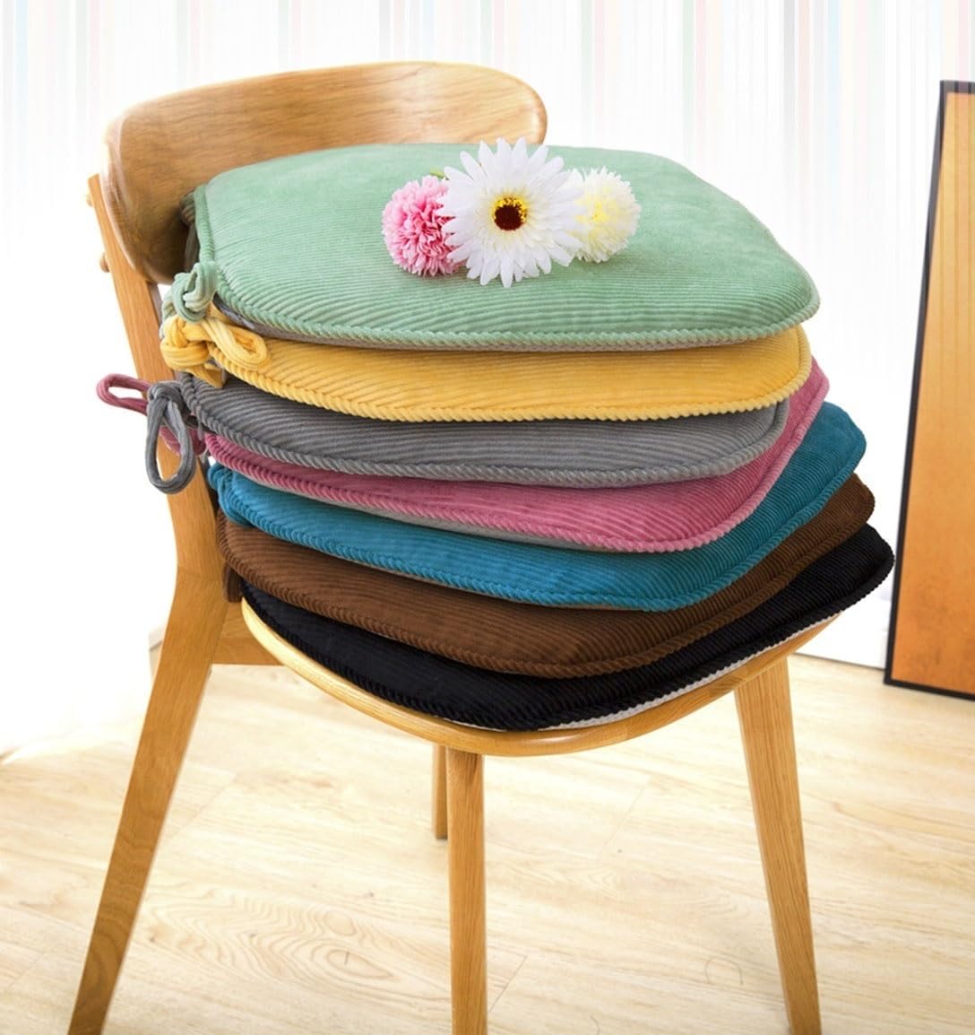 2/4/6/8 paquetes de cojines para silla de comedor en forma de U, almohadillas antideslizantes para silla de cocina y cojín para asiento de comedor con funda lavable a máquina) (gris plateado 41 x 43 c