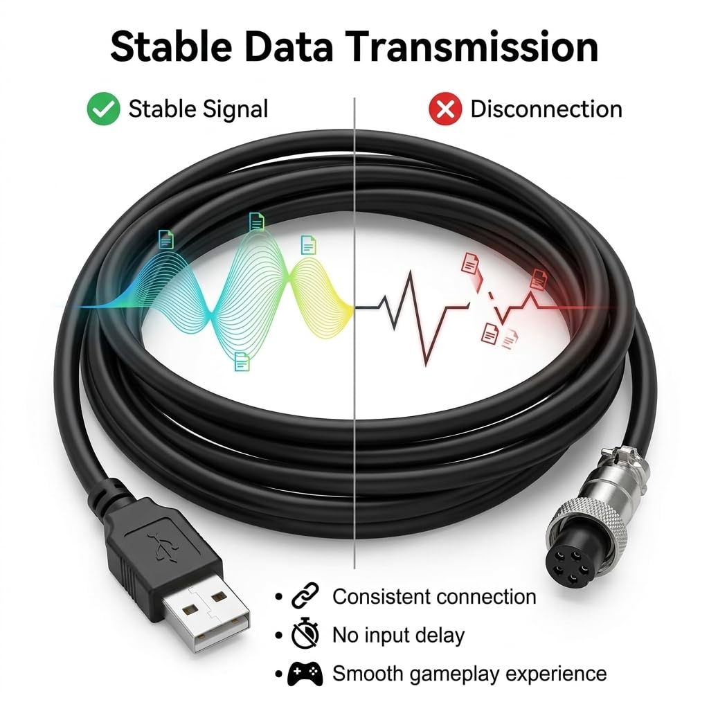 Amazon.com: Pidwaok USB to GX12-5 Aviation Cable for Mad Catz TE2