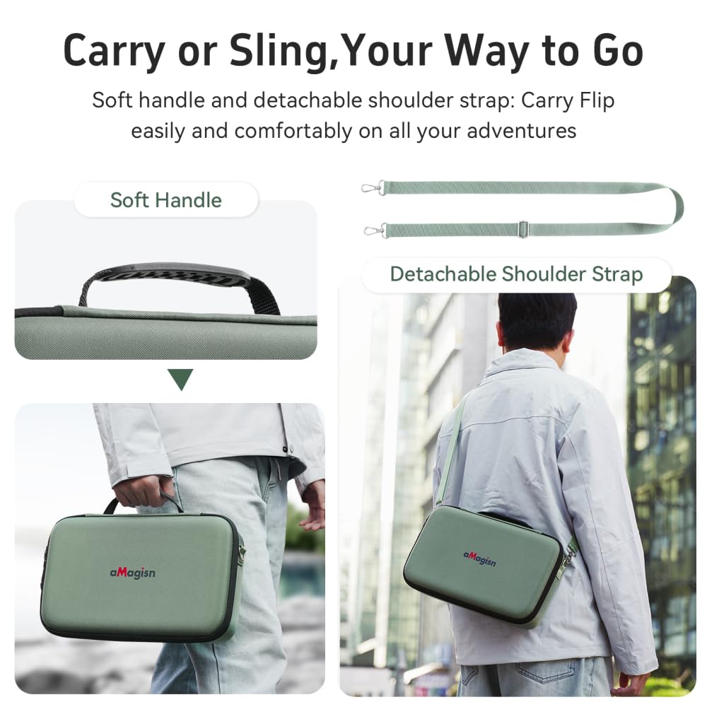 Custodia per DJI Flip, Borsa di Stoccaggio Portatile Custodia per Droni Accessori per RC2 RCN3 Telecomando, Batteria Droni, 34 x 21 x 7,5 Centimetri (Verde)