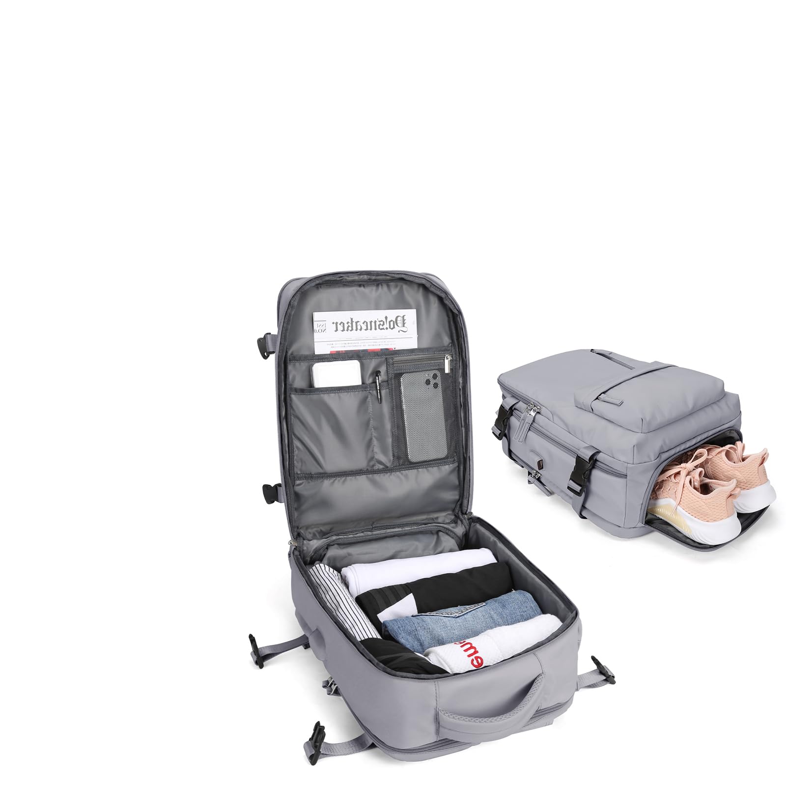 BJLFS Borse da Cabina per Ryanair 40×20×25 Bagaglio a Mano Easyjet 45×36×20 Borsa Zaino da Viaggio, Zaino da trekking,Zaino Casual per laptop da 14 pollici per scuola