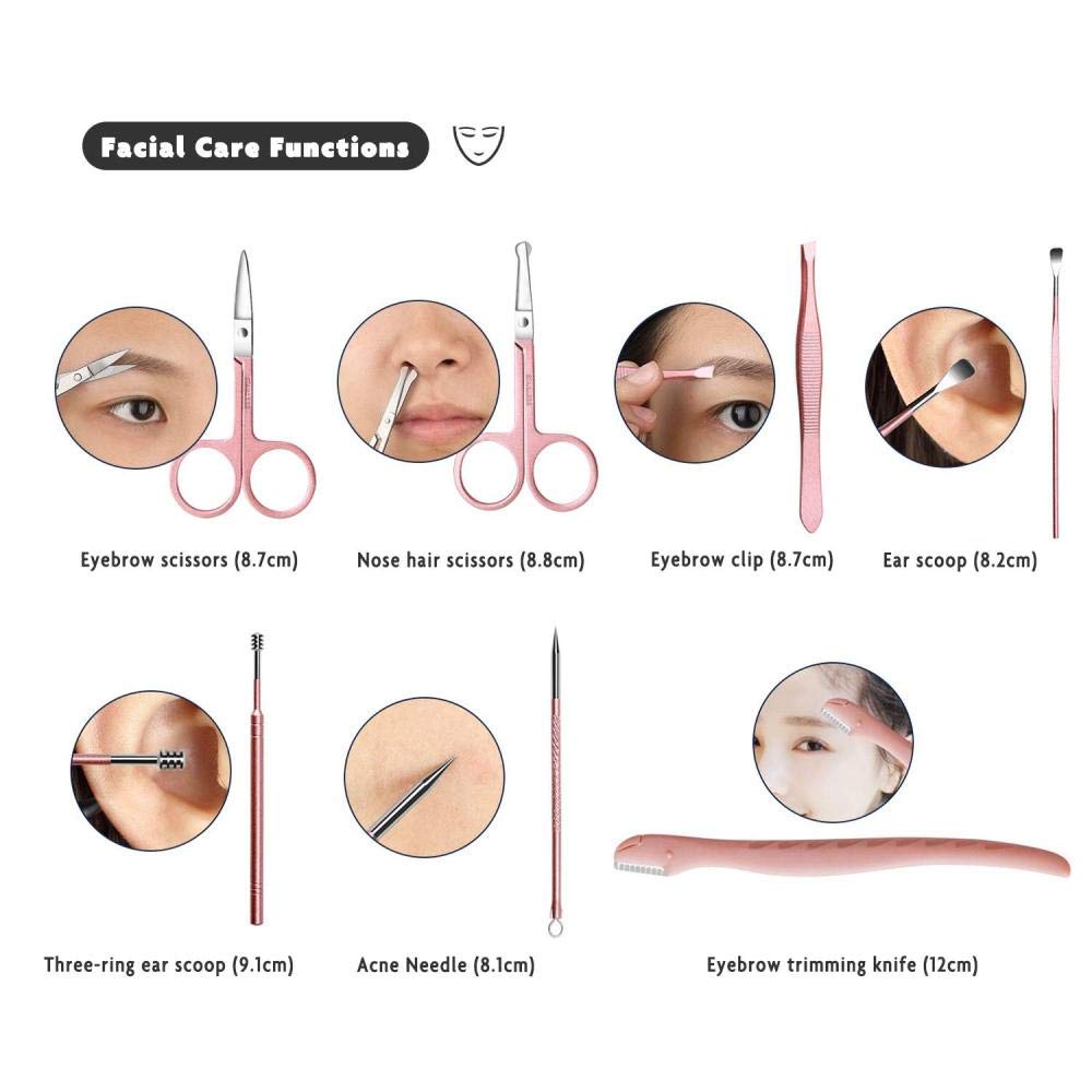 Professionelles Nagelknipser-Set 7-18-teilig, scharfer Nagelschneider aus Edelstahl, Pediküre- und Maniküre-Set mit Cortex-Metallgehäuse für Männer und Frauen, Silber, 10-teiliges Set (Silver 18)