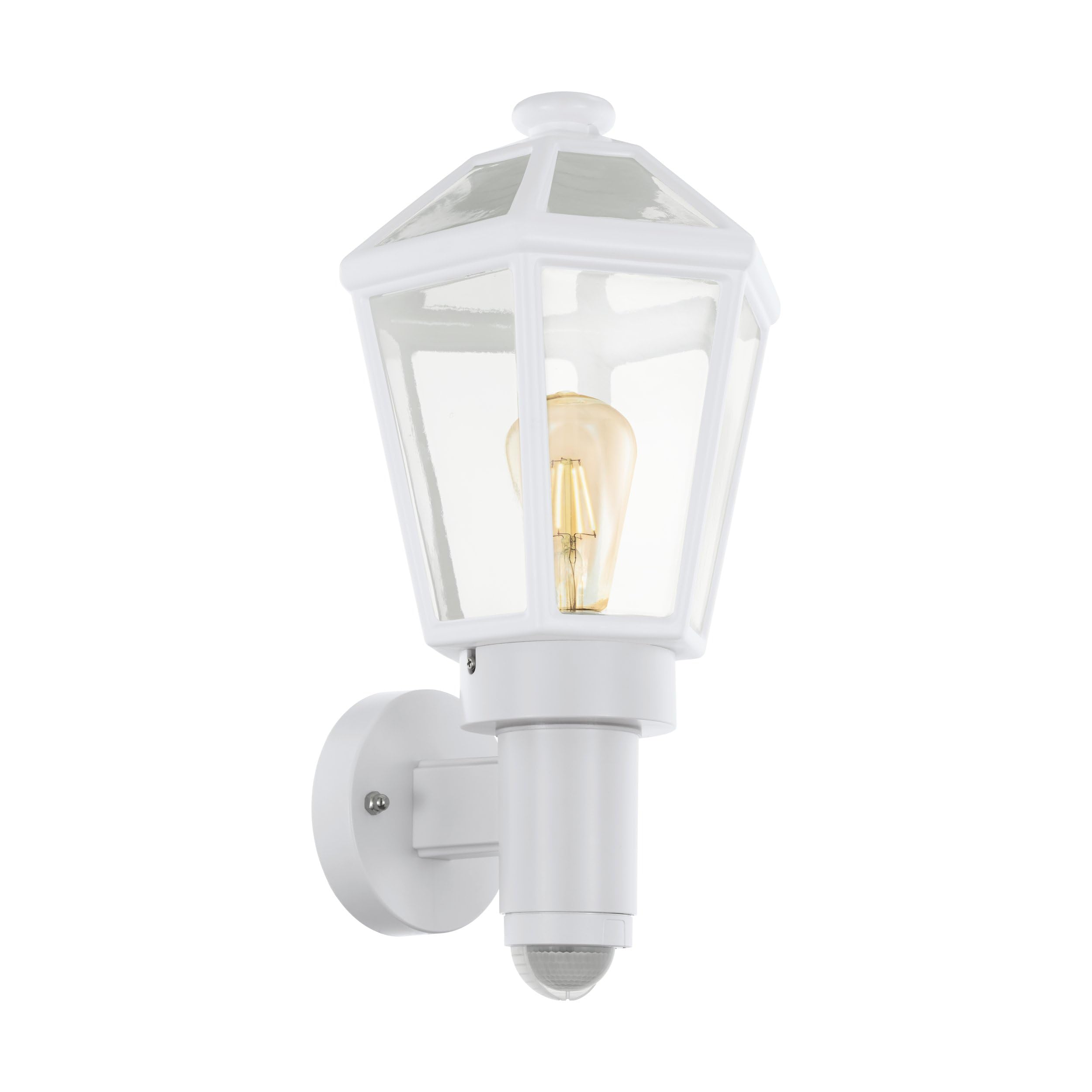 EGLO Lámpara de pared exterior Monselice, aplique tipo farol con sensor