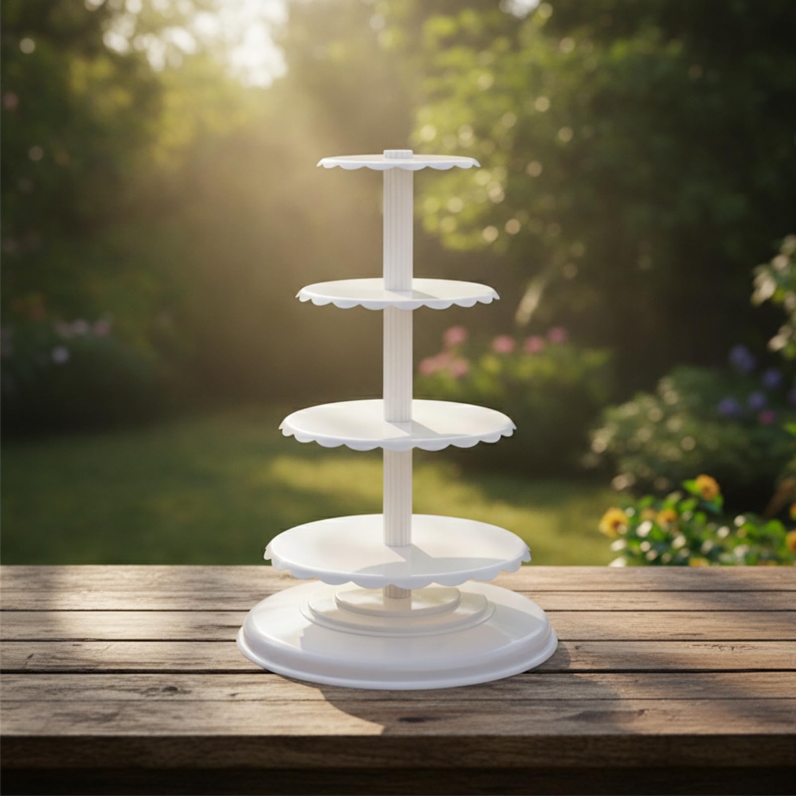 Amagogo Support à Gâteaux à Six Niveaux avec Plaques Diamètres pour Présenter Pâtisseries et Tartes Lors Buffets et Réceptions Mariage