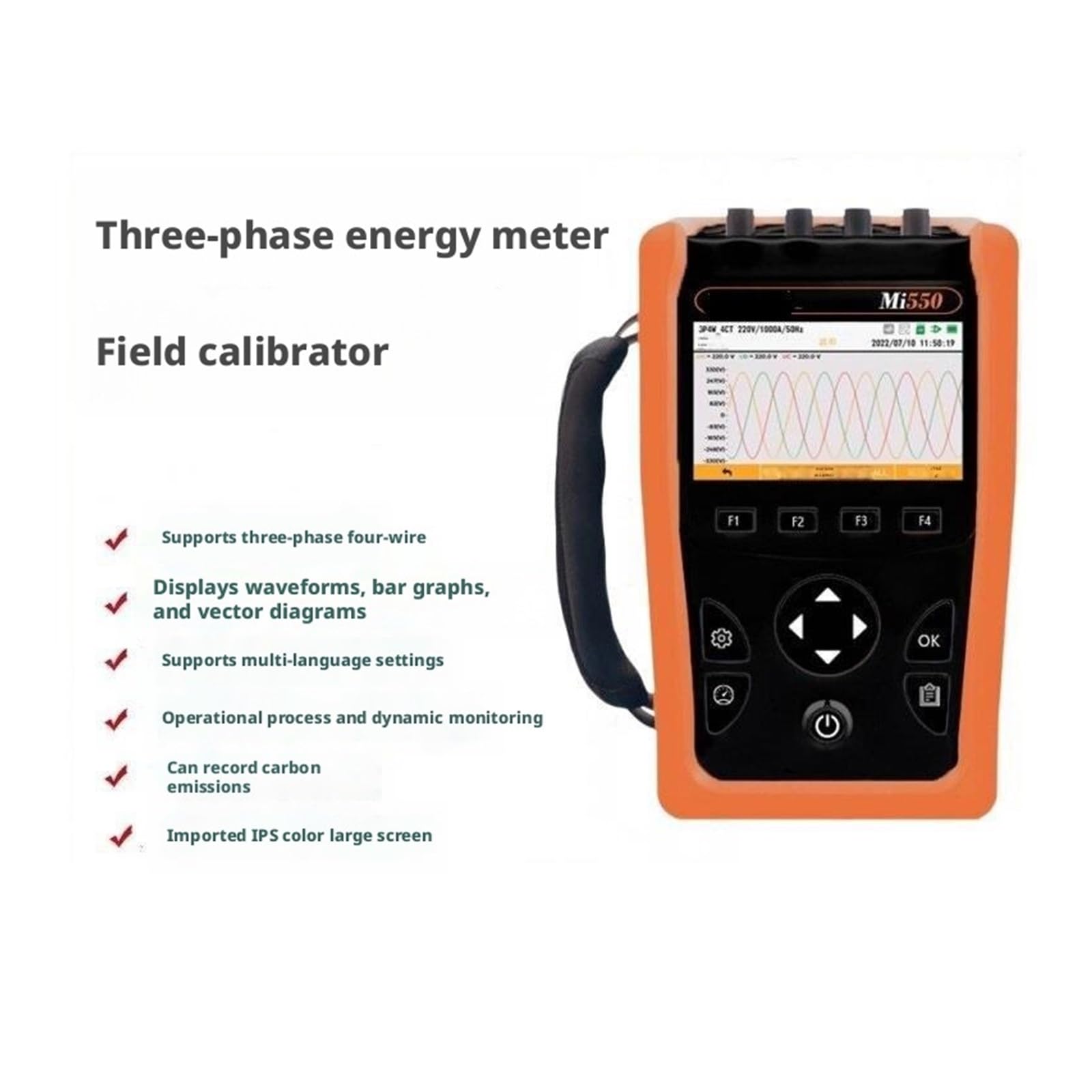 Analyseur de qualité de l'énergie Analyseur de qualité l'énergie photovoltaïque triphasé, Compteur Surveillance Solaire, Mesure Puissance bidirectionnelle