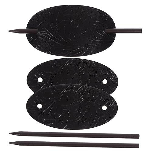 3 unids horquilla de cuero clip de pelo con palo pasadores de pelo diapositivas pelo titular de moño pelo para cabello grueso s clips de metal para