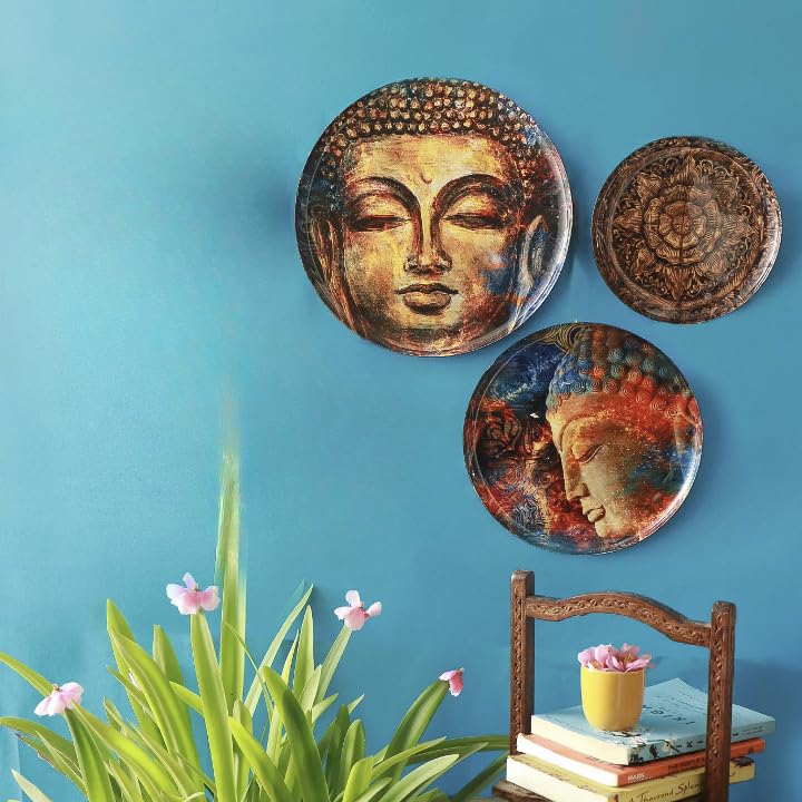 RITUALISTIC Nirvana Iron Wall Art Plates – Set of 3 Decorative Plates | Contemporary Metal Wall Decor | Modern Wall Hanging for Living Room, Bedroom & Home Interiors - Image 4