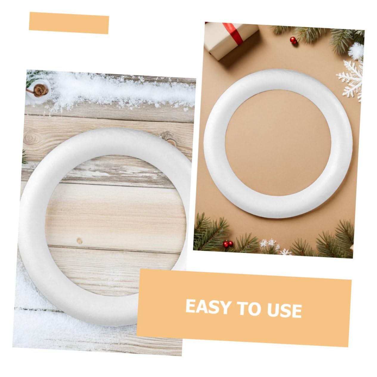 POPETPOP 3pièces Kit de Cercles Mousse Ronds pour Couronnes DIY Décoration de Noël et Fêtes de Fin Année Supports pour Loisirs Créatifs