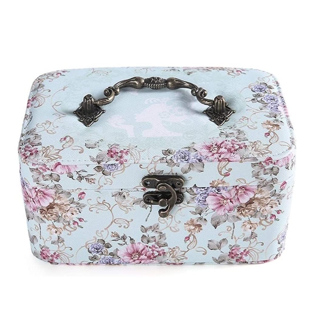 CVdrtyED Box For Women 2 Layer Leather Elegant Retro Travel Jewelry Organizer Storage Case Holder Women Jewellery(D)