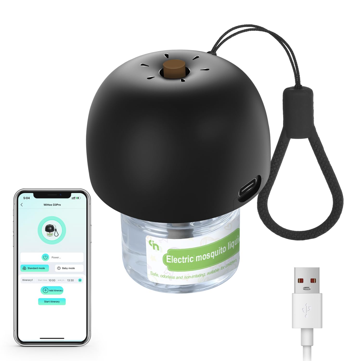 Bluetooth Mosquito Repeller Indoor Use, Electronic Mosquito Repeller for Home, Bedroom, Desk