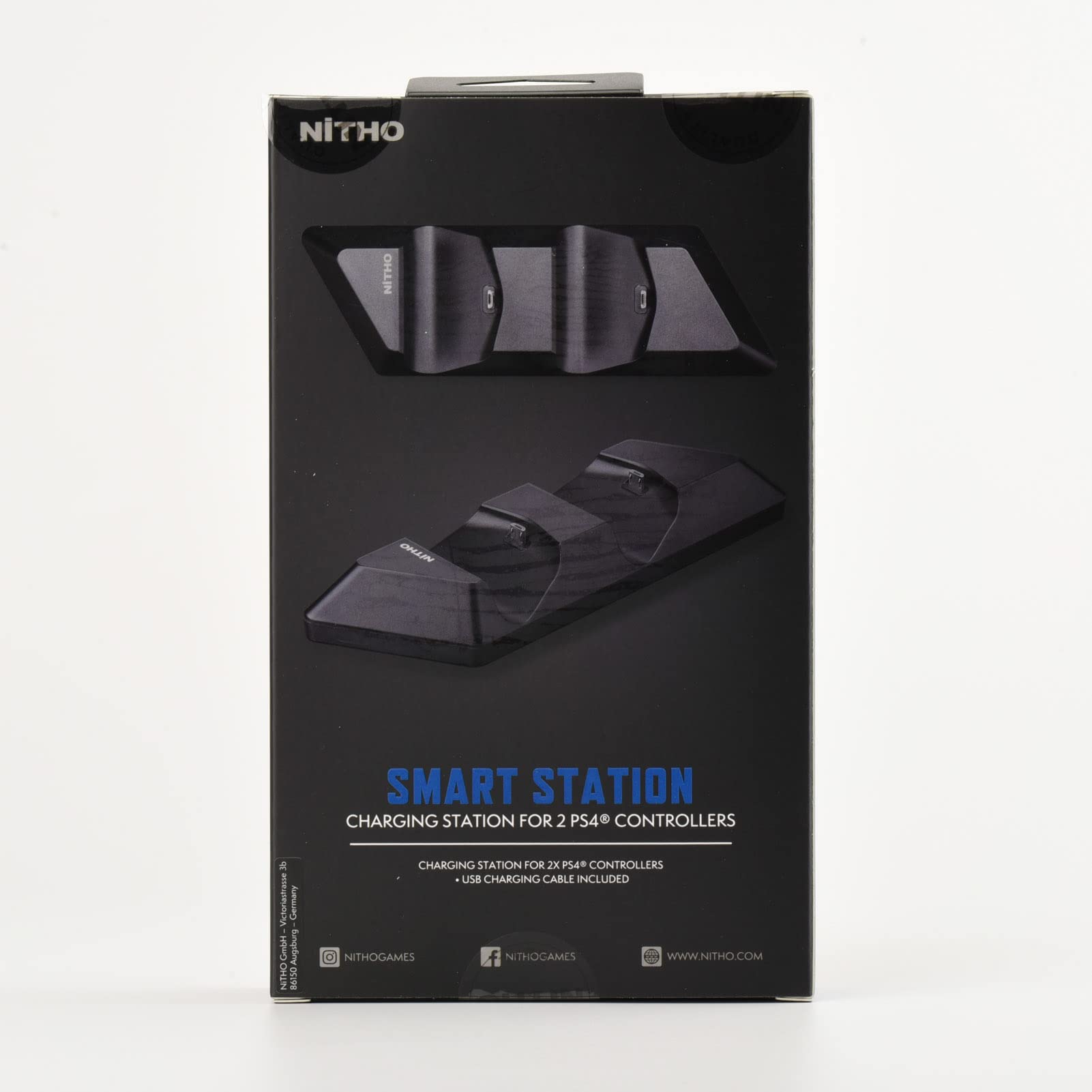 NiTHO Stacja ładująca kompatybilna z kontrolerami Dualshock PS4, stacja szybkiego ładowania z 2 kołyskami ładującymi do ładowania 2 kontrolerów Playstation 4