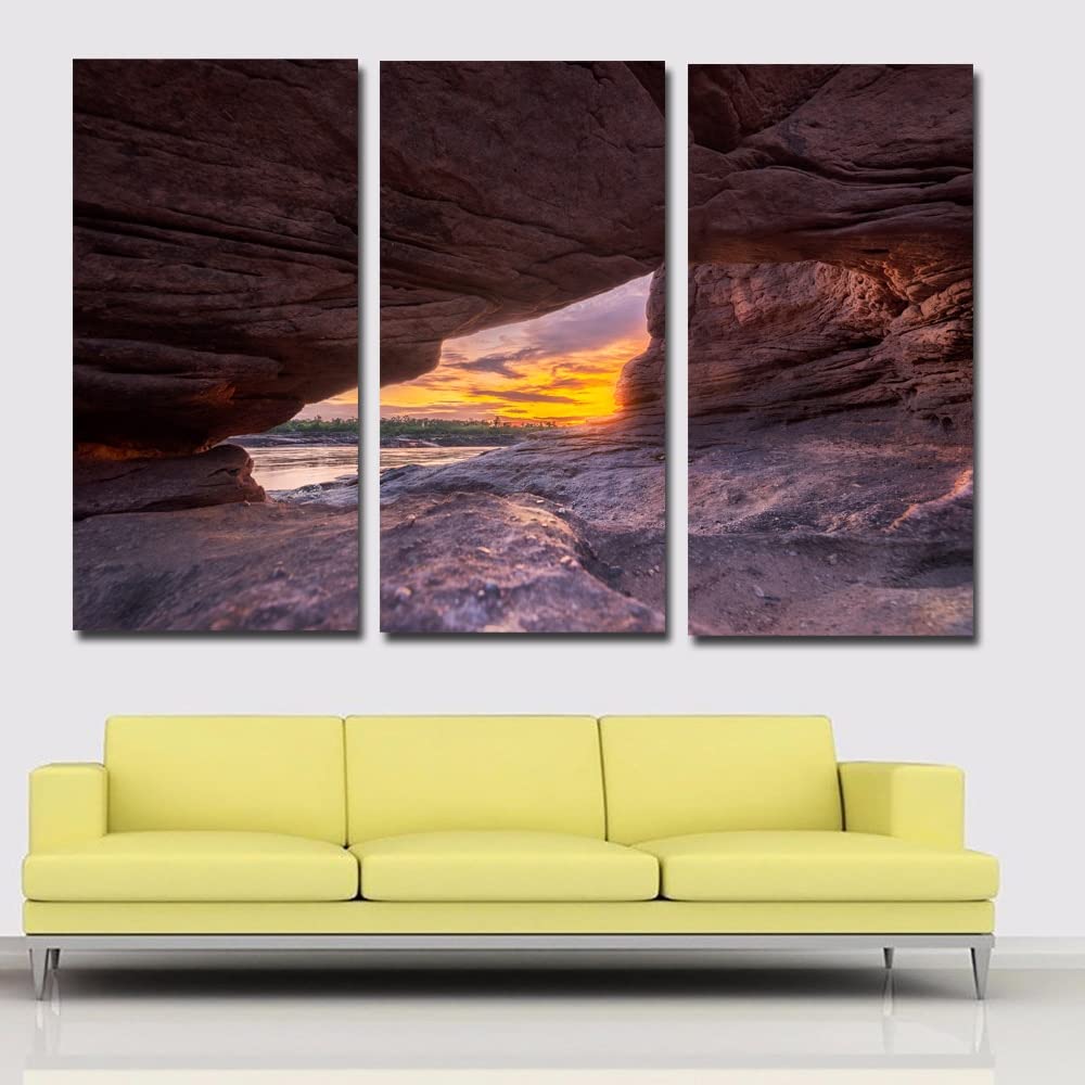 MBYJLDLP 3 paintings of Caixia Mountains and Rivers Landscape Living Room Bedroom Home Decoration Painting Wall Art Painting