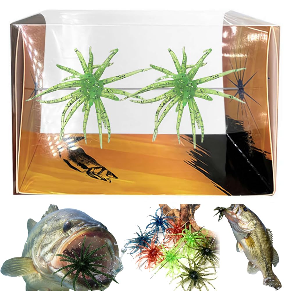 2PCS Bass Fishing Bait - Lure Bait for Black Pits,Soft Sea Urchin Baits,Soft Artificial Sea Urchin Lures for Shore,Trout,River,Lake,Saltwater,Freshwater,Father's Day Fishing Gifts for Men,Fishermen — view 12