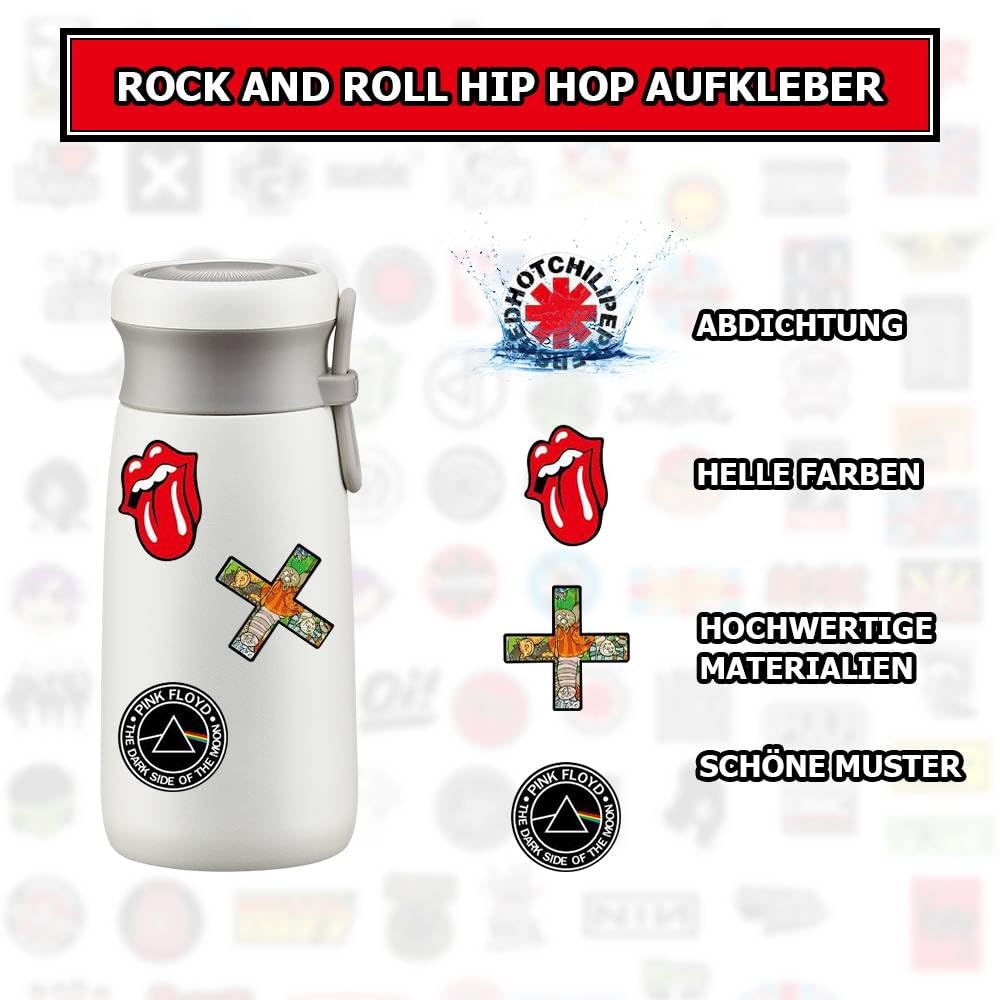 Dreamil Rock Band Punk Sticker 100 pezzi Un classico Rocker Sticker Pack Impermeabile Vinile Cool Metal Music Sticker per Laptop Scrapbook Moto Valigia Skateboard Tee