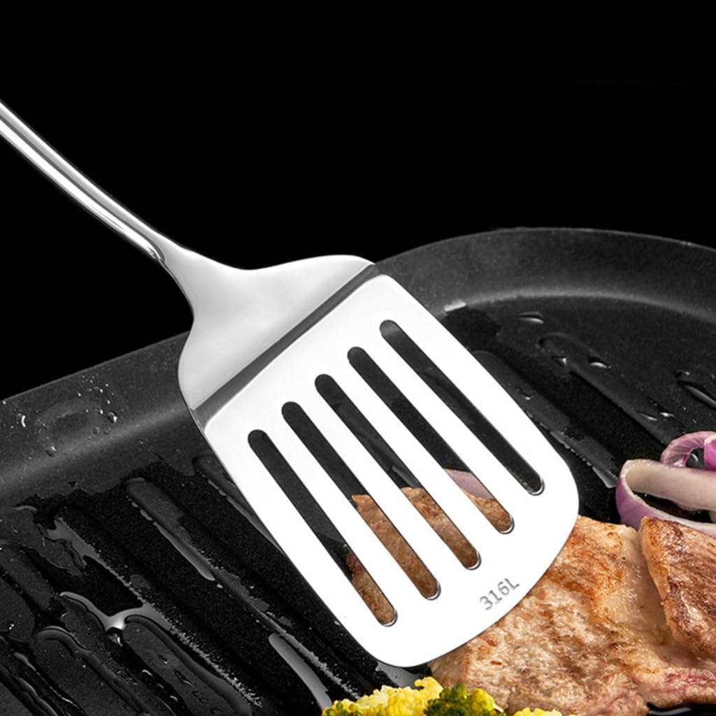 Praktisches Edelstahl-Küchen-Set, Skimmer, Schöpflöffel, Pfannenwender, Pfannenwender zum Kochen