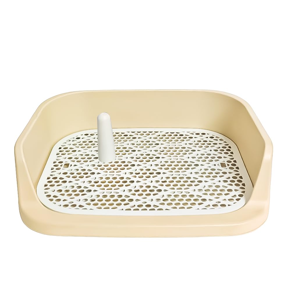 Vassoio WC per animali domestici, design a griglia con bordo rialzato, 60 x 50 V (giallo)