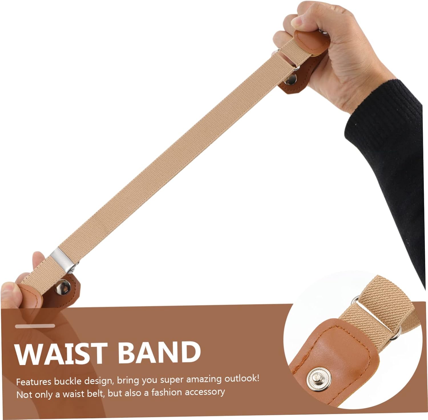 LIOOBO Belt Elastic Waistband Stylish Waistband with Waist Buckle Elastic Waist Strap Useful Dress Waist Strap