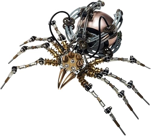 Rompecabezas de metal 3D, kit de modelo de araña mecánica con altavoz, 512 piezas de altavoz de araña 3D, paquete de ensamblaje de juguetes de