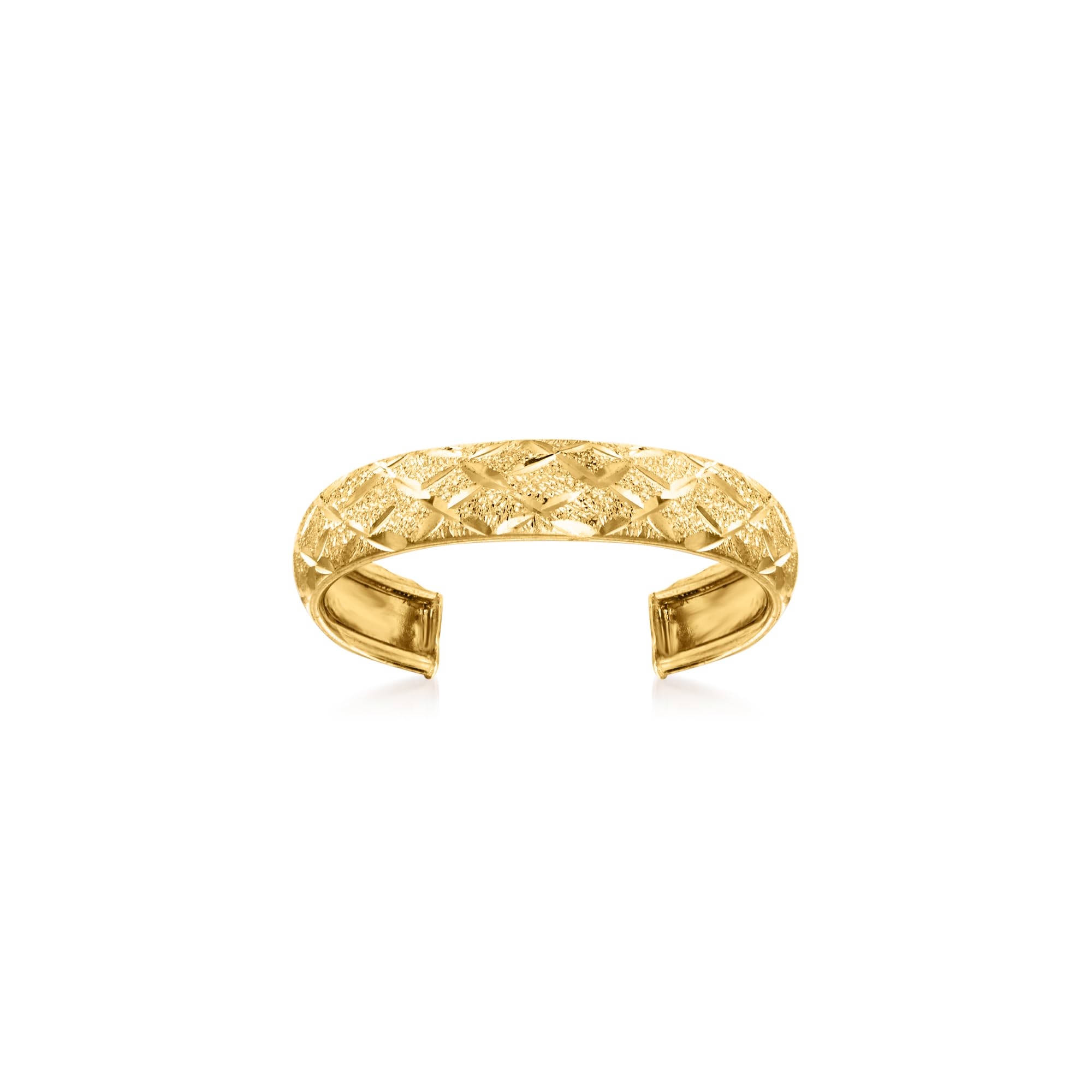 Ross-Simons Pure Collection 14kt Yellow Gold Diamond-Cut Adjustable Toe Ring