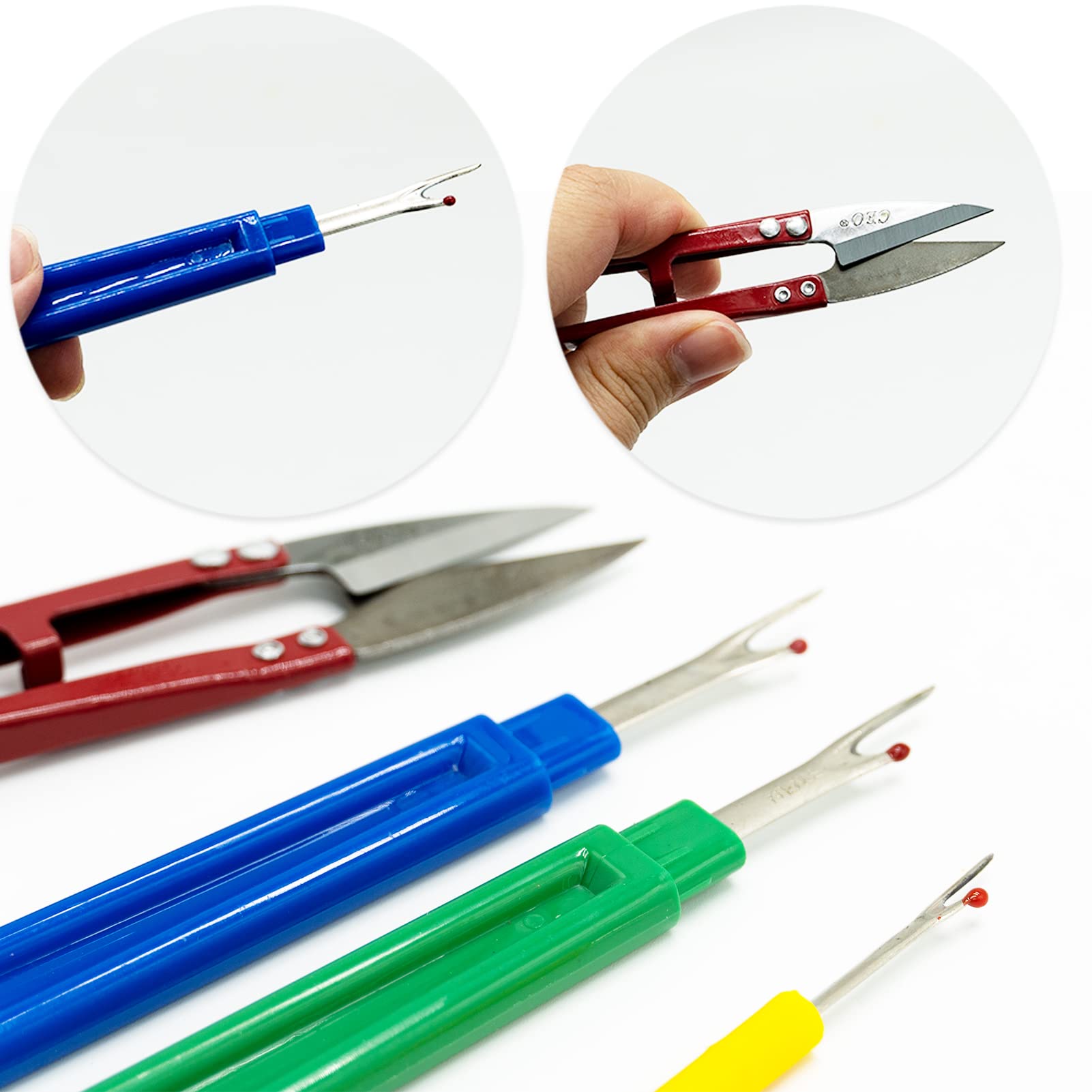 4-Piece Seam Ripper Set - Reusable Plastic Handle Thread Remover Sewing Tools