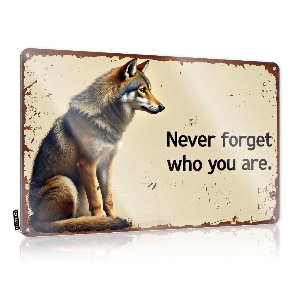 Wall Gift For Dad Retro Wall Decor - Never Forget Who You Are. Aesthetic Metal Wall Art Ready To Hang For Yard(30X40CM)
