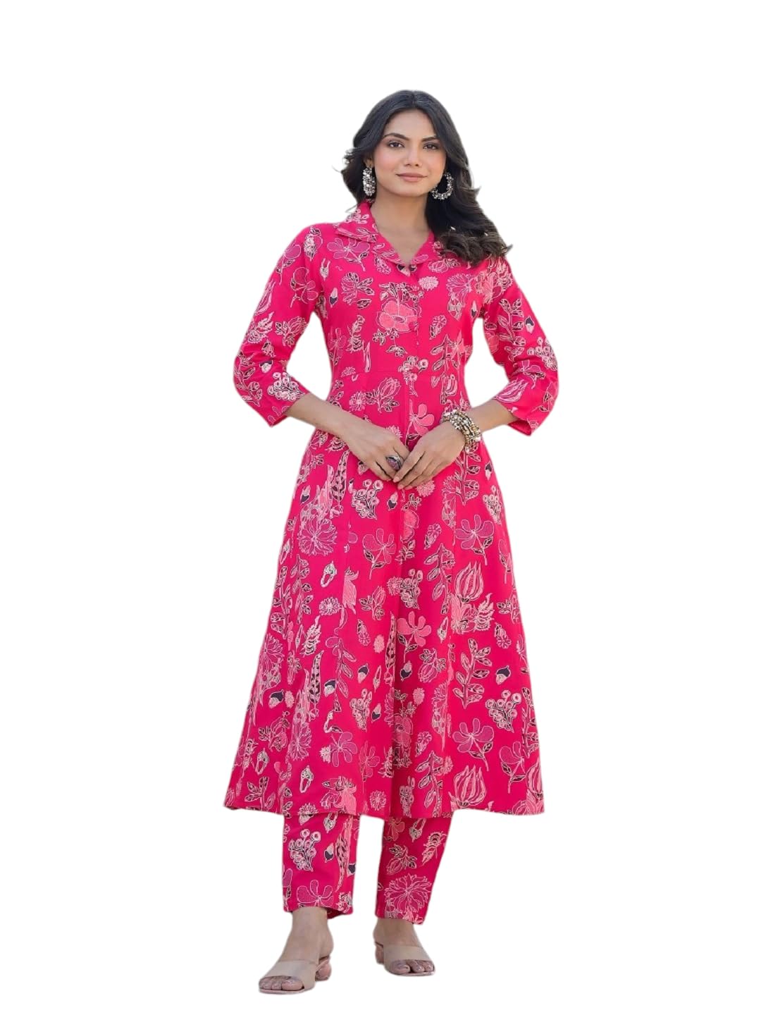 Stylum Women's Floral Printed Rayon Co-Ord Set (Csnainapink34_Pink, Xs)