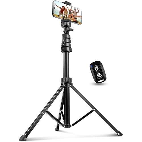 Aureday 62" Phone Tripod Accessory Kits, Camera & Cell Phone Tripod Stand with Wireless Remote and Universal Tripod Head Mount, Perfect for Selfies/Video Recording/Vlogging/Live Streaming