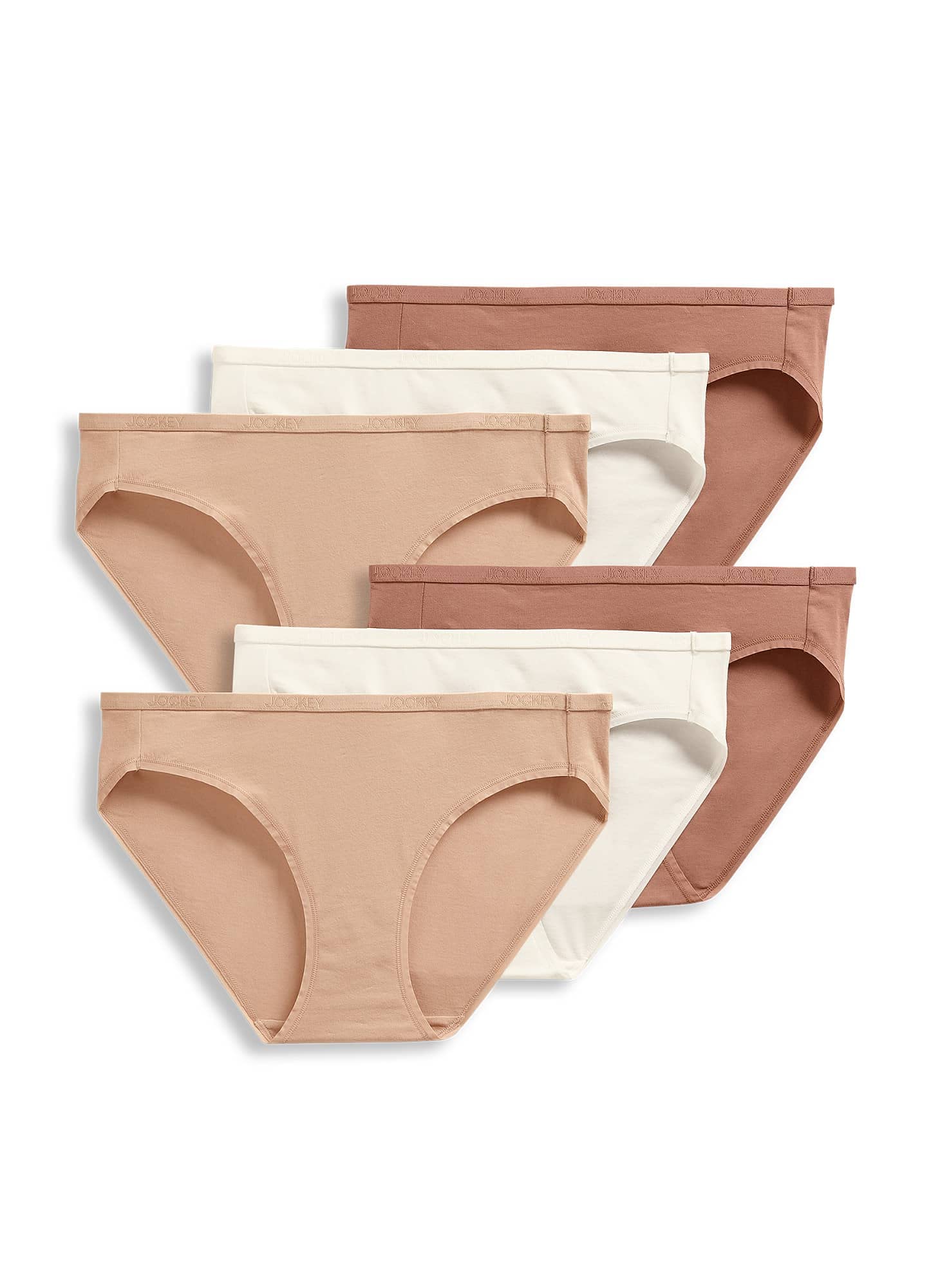 Jockey Ropa interior de algodón orgánico elástico con logotipo para mujer, paquete de 6